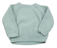 Světlemodrý žinylkový svetr F&F