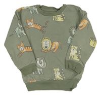 Khaki mikina se zvířaty Nutmeg