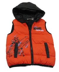 Červeno-černá šusťáková zateplená bunda se Spidermanem a kapucí Marvel