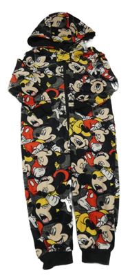Tmavošedá plyšová kombinéza s Minnie a kapucí Disney