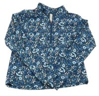 Tmavomodrá květovaná sportovní mikina 