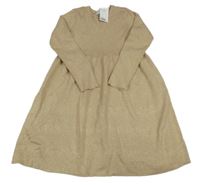 Nové - zlaté třpytivé pletené šaty H&M