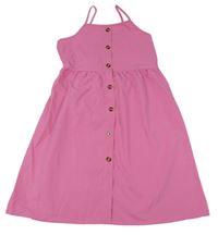 Růžové šaty s knoflíky