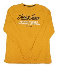 Pomerančové triko s nápisem Jack & Jones