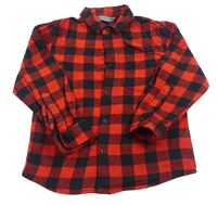Červeno-černá kostkovaná flanelová košile Primark 