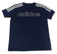 Tmavomodré funkční sportovní tričko s logem Adidas