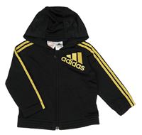 Černá propínací mikina s logem a kapucí Adidas