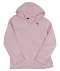 Světlerůžová fleecová mikina s motýlem a kapucí George 