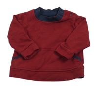 Červeno-tmavomodrá mikina s klokankou Picapino