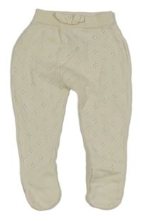 Smetanové pletené polodupky s dirkovaným vzorem George 