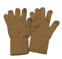 Béžové pletené prstové rukavice 