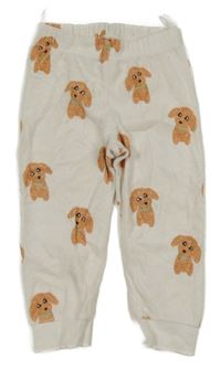 Bílé froté kalhoty s pejsky Hema