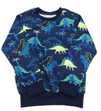 Tmavomodrá mikina s dinosaury 