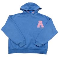 Modrá mikina s písmenkem a kapucí George 