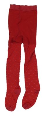 Červené punčocháče se srdíčky 