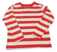 Červeno-bílé pruhované UV triko 