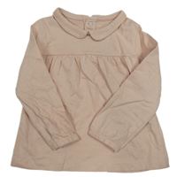 Světlerůžové polo triko s límečkem Tu