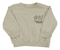 Béžová melírovaná oversize mikina s pejsky H&M