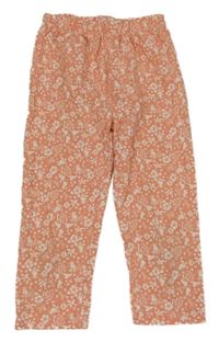 Broskvové capri legíny s kytičkami Kids