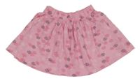 Růžová bavlněná kolová sukně s kytičkami Topolino