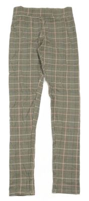 Černo-růžové kostkované legíny H&M