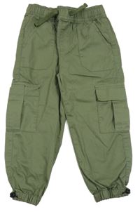 Khaki plátěné cargo cuff kalhoty F&F