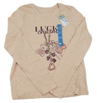 Nové - Světlerůžové triko s potiskem Primark 