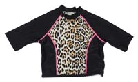 Černo-vzorované crop UV triko Juicy Couture 