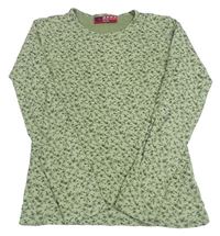 Olivové triko s kytičkami H&M