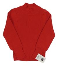 Nové - červený žebrovaný úpletový rolák St. Bernard