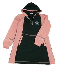 Smaragdovo-korálové melírované teplákové teplé šaty GUCCI