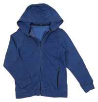 Tmavomodrá melírovaná propínací mikina s kapucí George