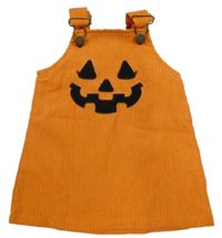 Oranžové manšestrové šaty s dýní 