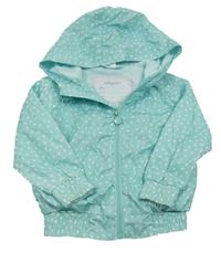 Pomněnkovo-bílá puntíkatá šusťáková jarní bunda s kapucí Original