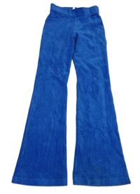 Cobaltově modré žebrované flare sametové kalhoty we