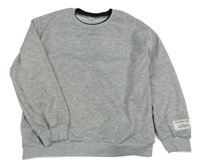 Šedá melírovaná mikina s 3D nápisem SHEIN