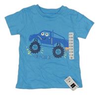 Nové - modré tričko s monster truckem St. Bernard