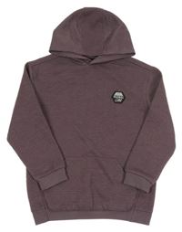 Lilková vzorovaná mikina s nášivkou a kapsou a kapucí Matalan