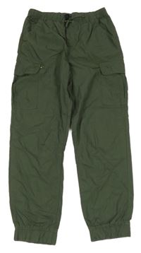 Tmavokhaki cargo cuff plátěné kalhoty Y.F.K.