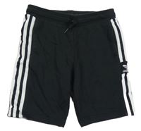 Černo-bílé teplákové kraťasy Adidas