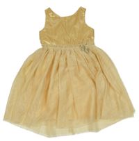 Okrovo-žluté slavnostní šaty se třpytivým tylem H&M