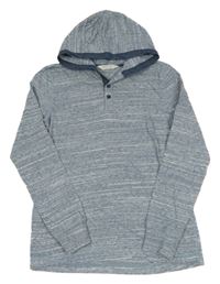 Modro-bílé melírované triko s kapucí H&M