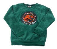 Zelená chlupatá mikina s dinosaurem - Jurský svět