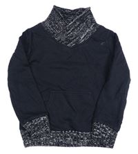 Tmavomodrá mikina s svetrovým límcem Matalan