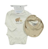 Nové - 2set - Bílé body s ovcemi + béžový slinták Primark