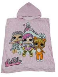 Růžové froté osuškové pončo s L.O.L. Surprise a kapucí