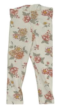 Bílé květované legíny H&M