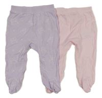 2x polodupky - lila s jednorožci + růžové