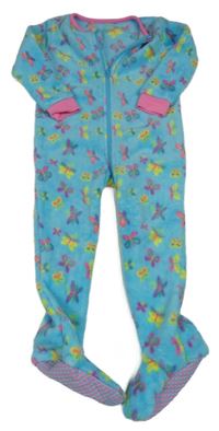 Modrý chlupatý overal s motýly Dunnes