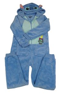 Modrá chlupatá kombinéza s kapucí - Stitch Primark
